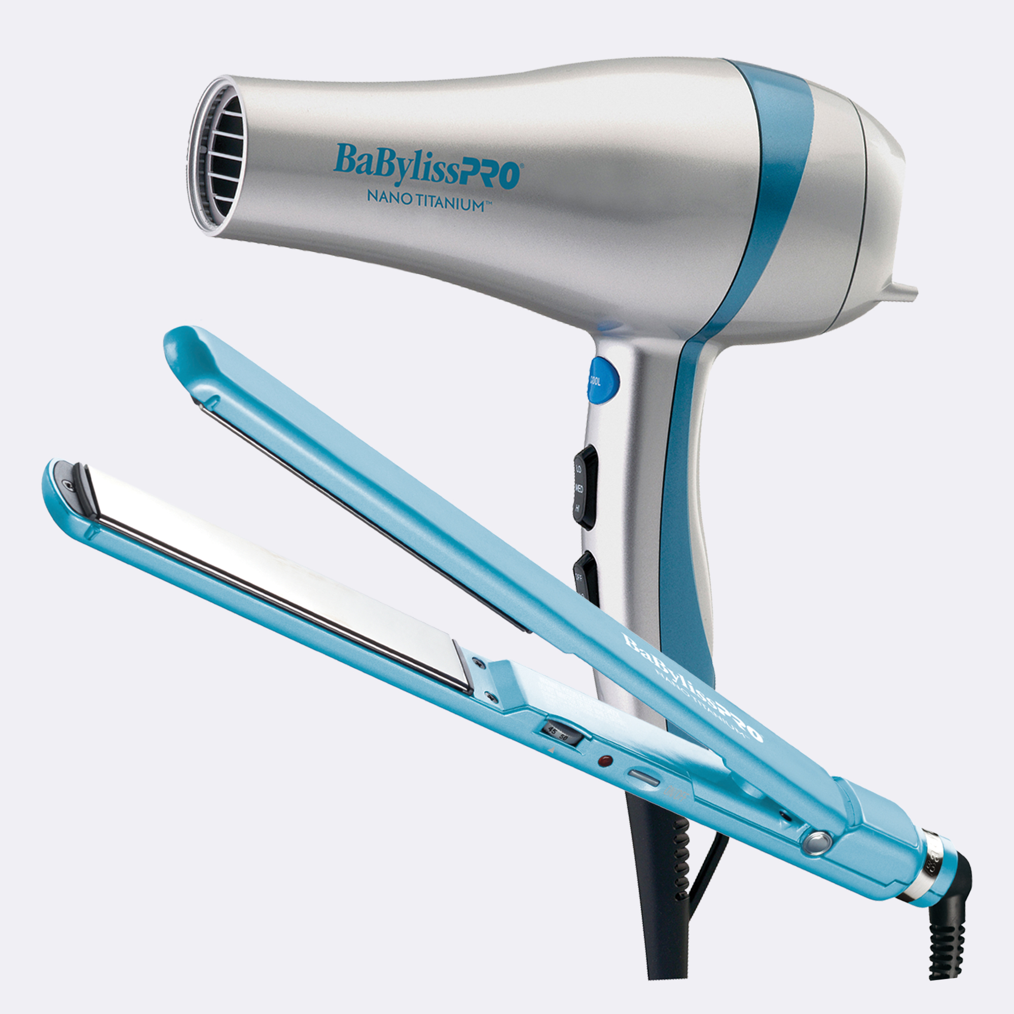 BaBylissPRO Nano Titanium Hairdryer and Flat Iron Duo