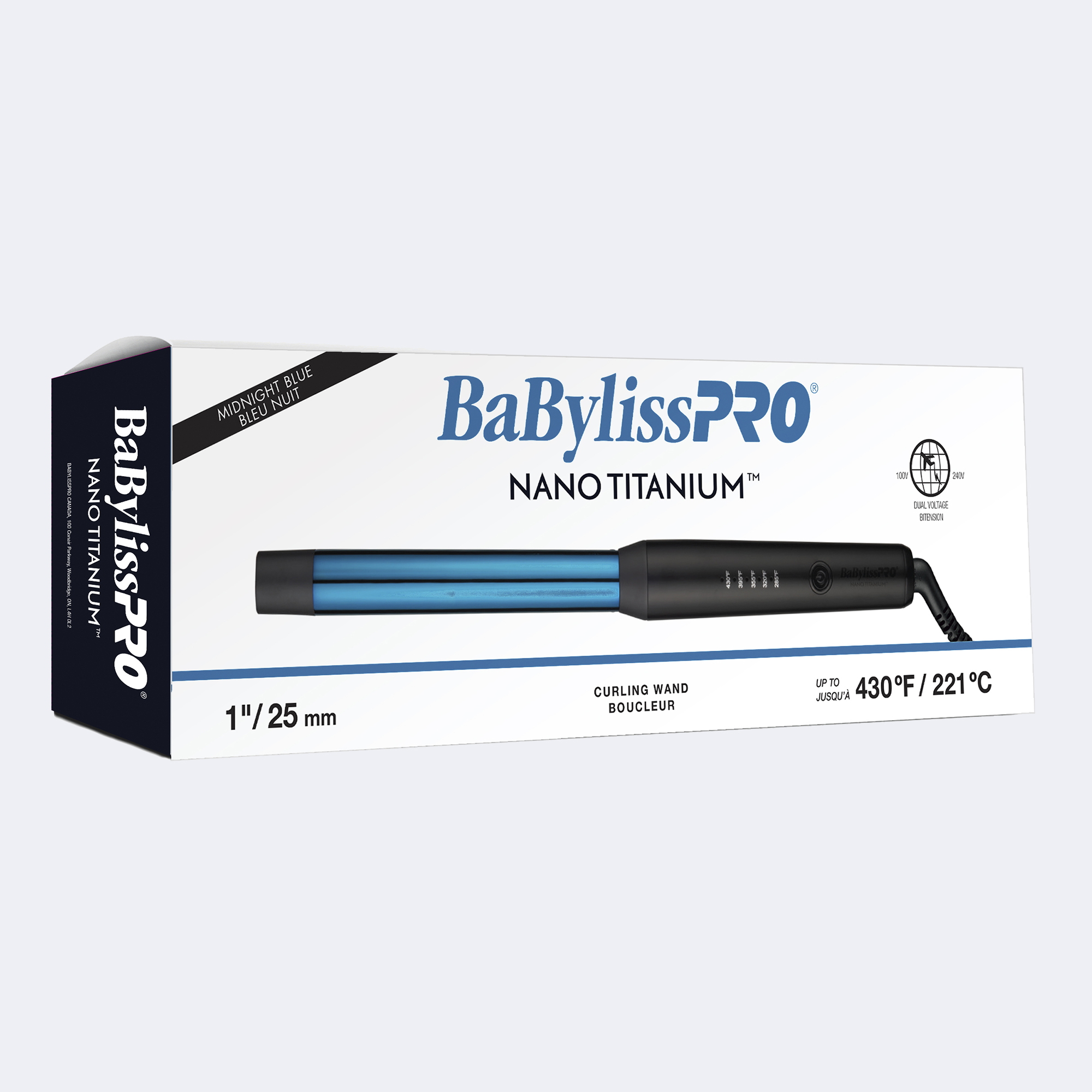 BaBylissPRO Nano Titanium 1 Curling Wand Midnight Blue